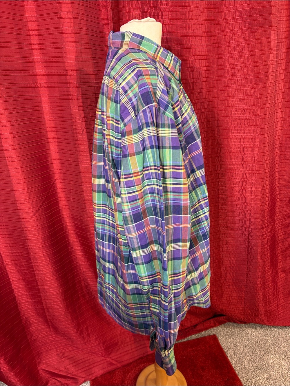 Ralph Lauren Classic Purple & Green Plaid Button-Down Shirt - Picture 3 of 8